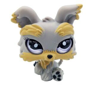Littlest Pet Shop 883 Yorkie Figure Collectible Hasbro Toy Vintage LPS Glass Eye